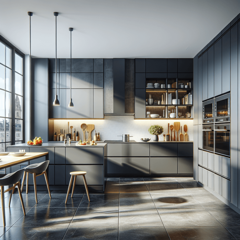 anthrazitfarbene Freistehende Küche-Stuttgart