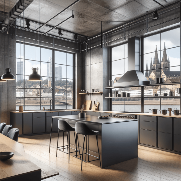 anthrazitfarbene Industrielle Küche-Stuttgart