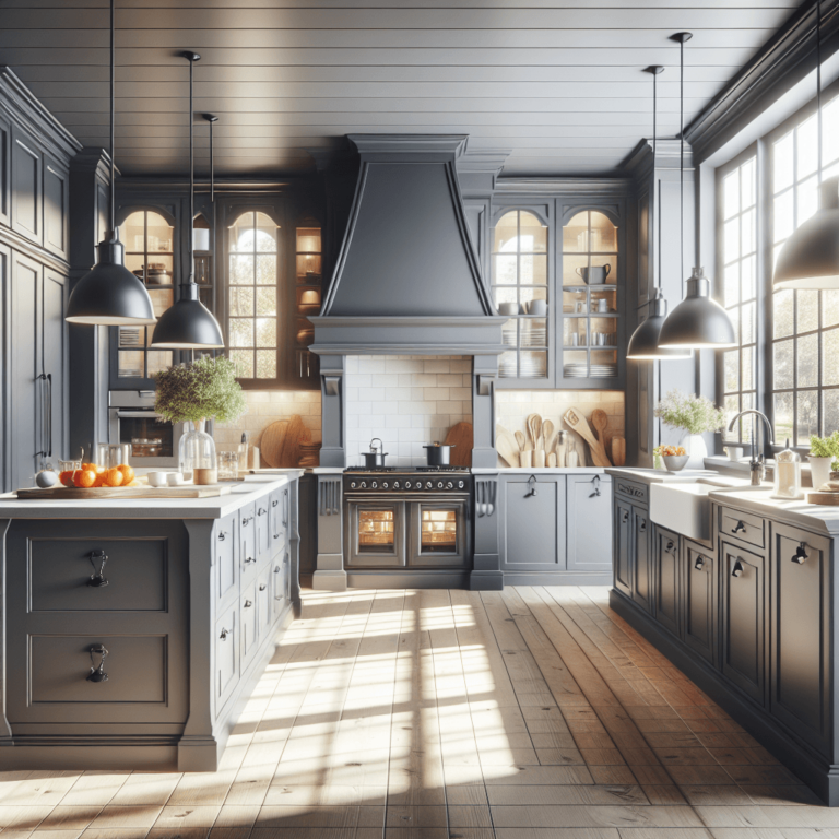 anthrazitfarbene Küche im Bauernhausstil-Stuttgart