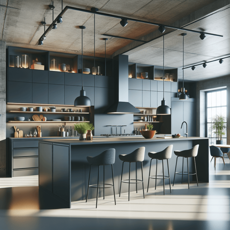 anthrazitfarbene Küche im Loftstil-Stuttgart