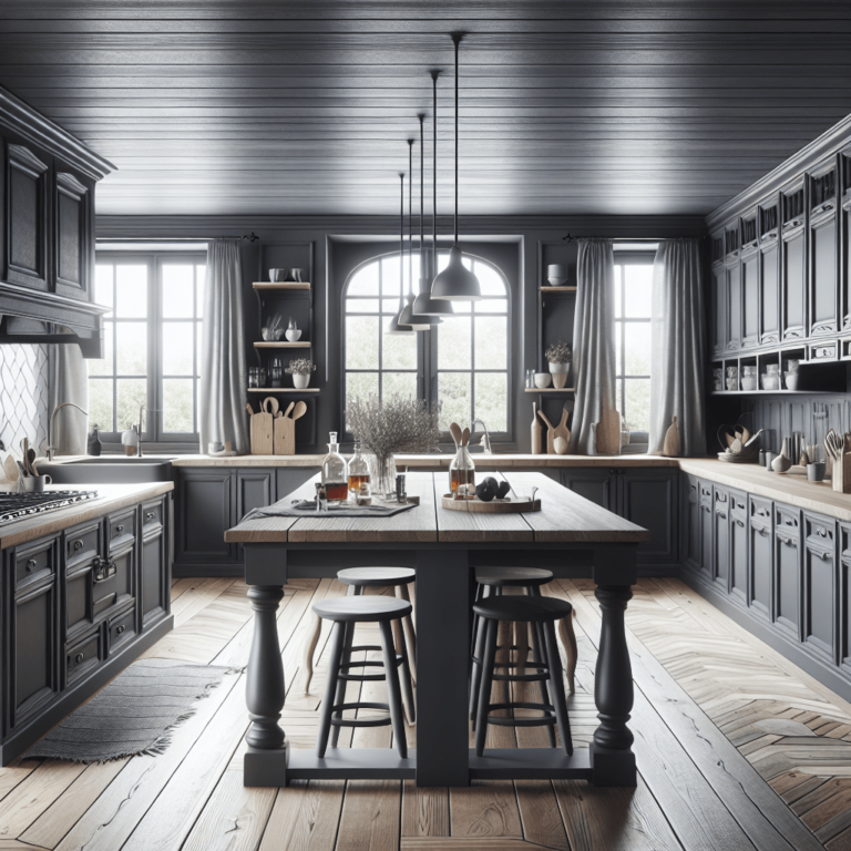 anthrazitfarbene Landhausküche-Stuttgart