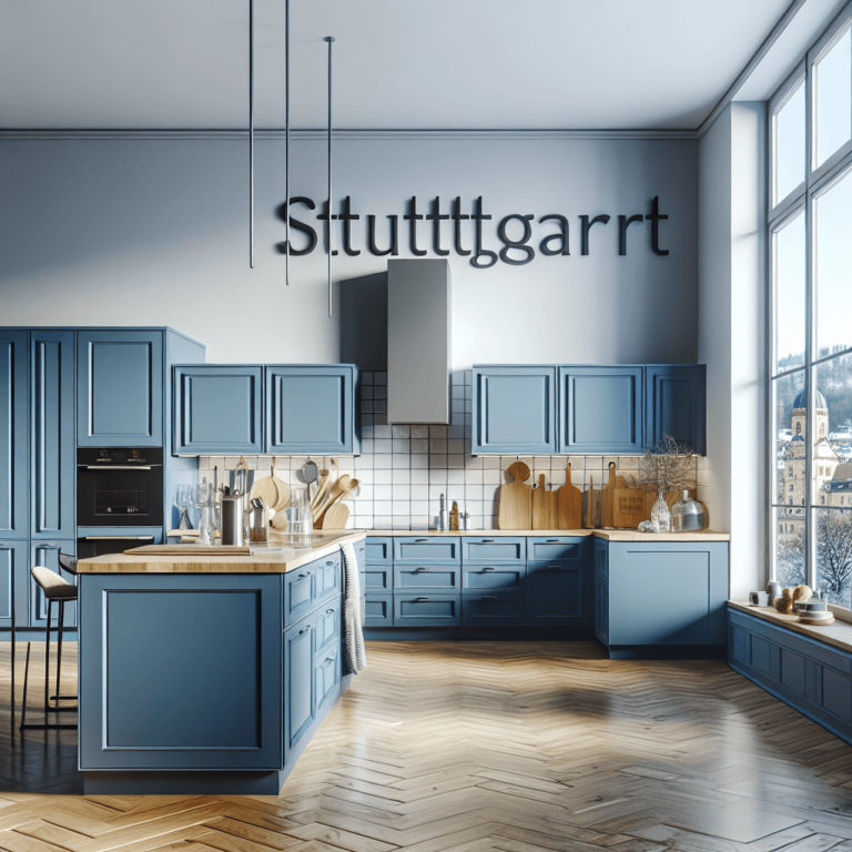 blaue Anrichte Küche-Stuttgart