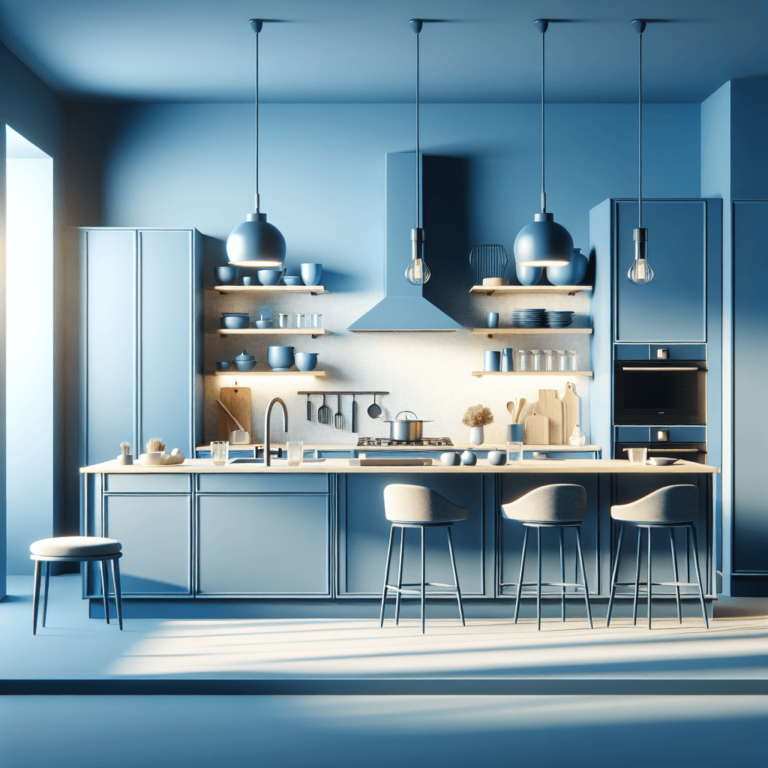 blaue Minimalismus Küche-Stuttgart