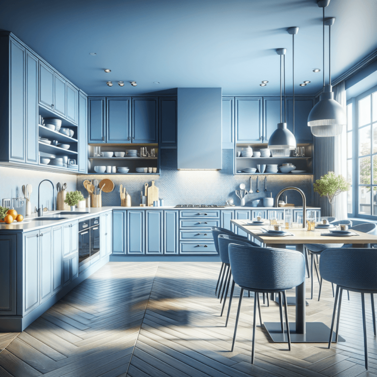 blaue Wohnküche-Stuttgart