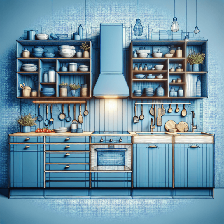 blaue mehrzeilige Küche-Stuttgart