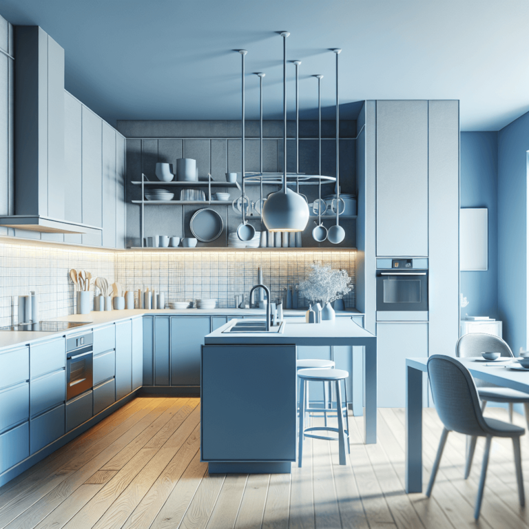 blaugraue Barrierefreie Küche-Stuttgart