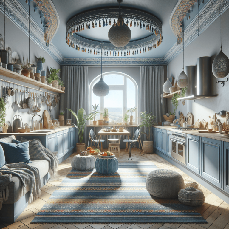 blaugraue Boho Style Küche-Stuttgart