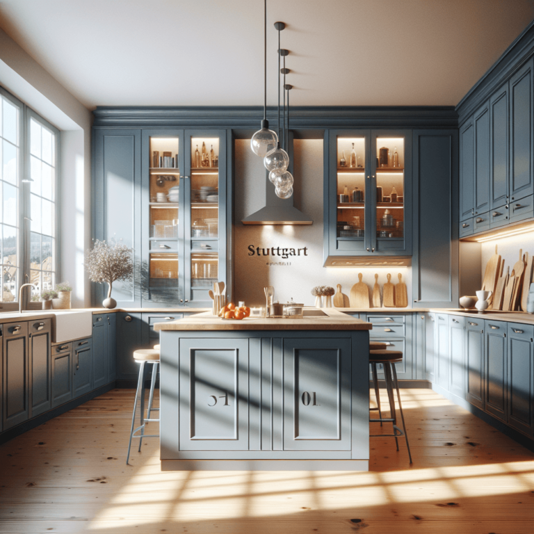 blaugraue Einbauküche-Stuttgart