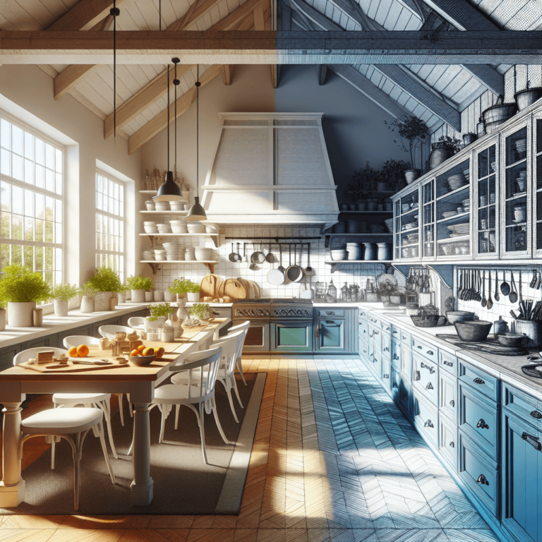 blaugraue Küche im Bauernhausstil-Stuttgart