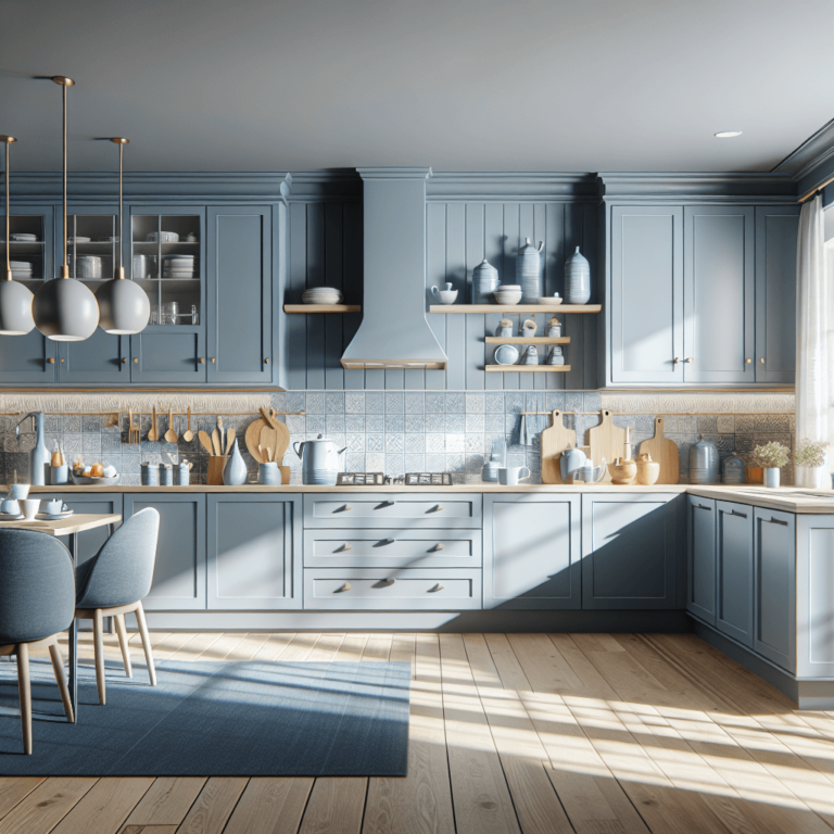 blaugraue Küche im skandinavischen Stil-Stuttgart