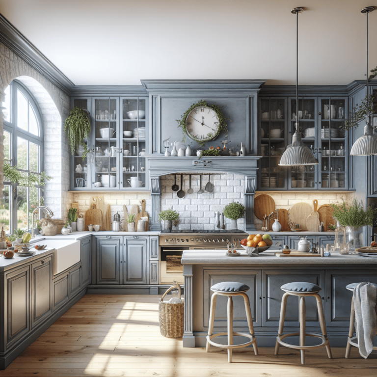 blaugraue Landhausküche-Stuttgart