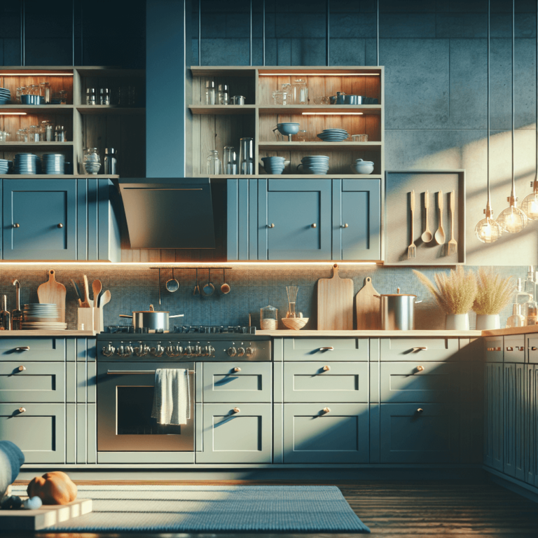 blaugraue Retro Küche-Stuttgart