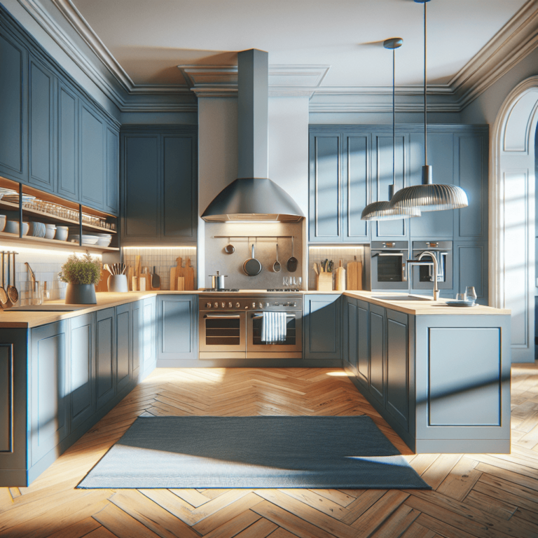 blaugraue einzeilige Küche-Stuttgart