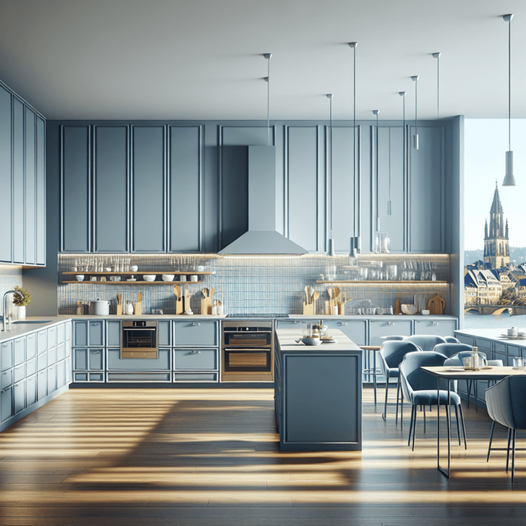 blaugraue mehrzeilige Küche-Stuttgart