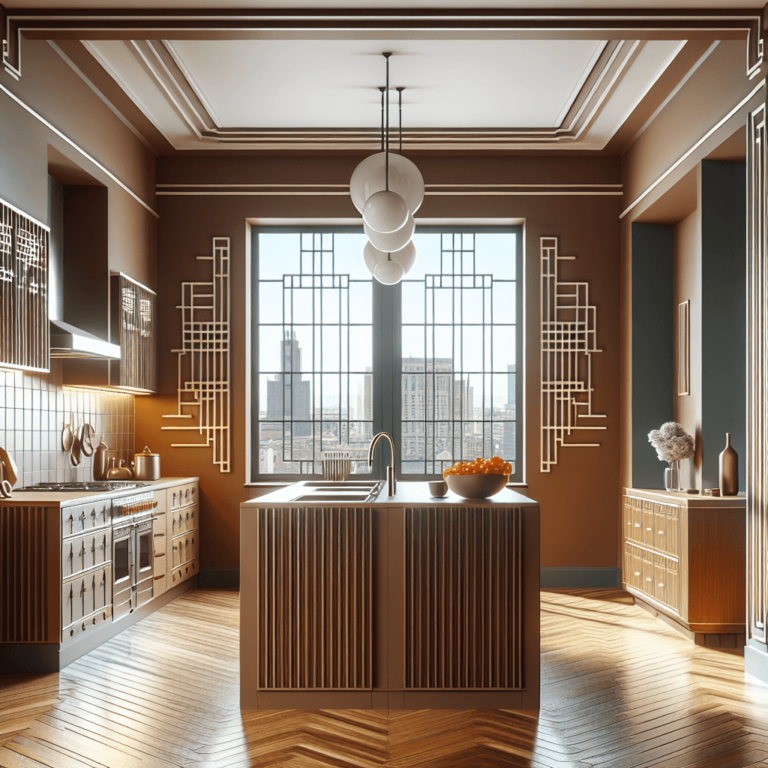 braune Küche im Art-Deco-Stil-Stuttgart