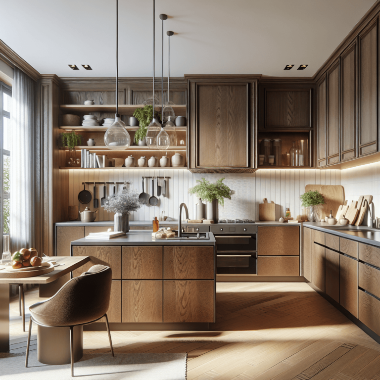 braune Küche im Shabby Chic Stil-Stuttgart