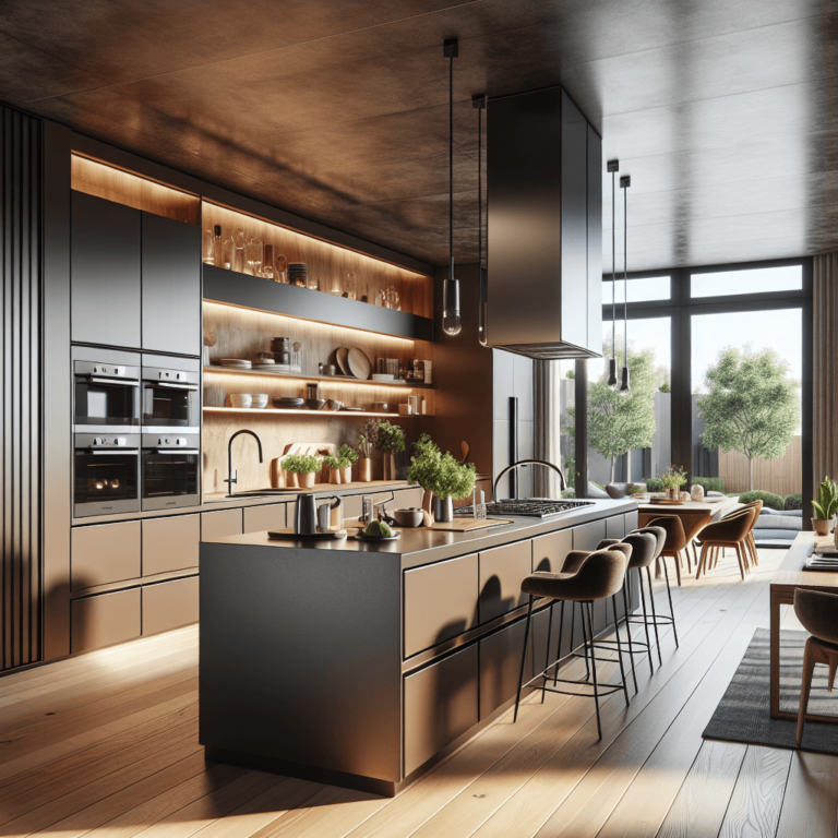 braune Küche in L-Form-Stuttgart