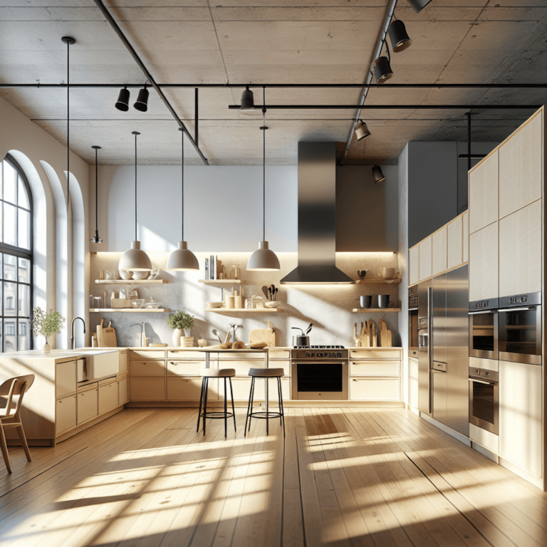 cremefarbene Küche im Loftstil-Stuttgart