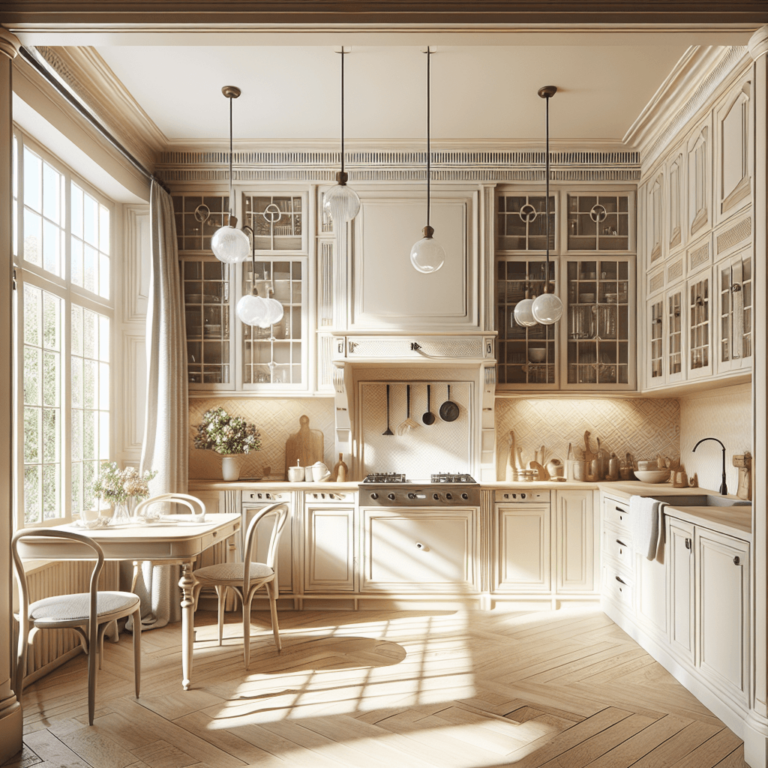 cremefarbene Küche im Vintage Chic Stil-Stuttgart