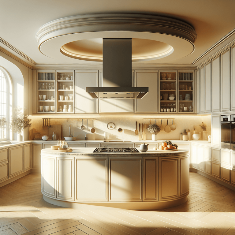 cremefarbene Küche in G-Form-Stuttgart