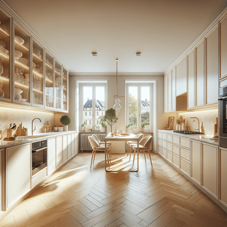 cremefarbene mehrzeilige Küche-Stuttgart