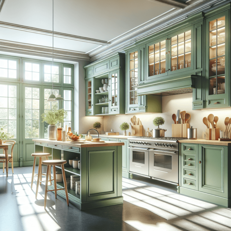 grüne Freistehende Küche-Stuttgart