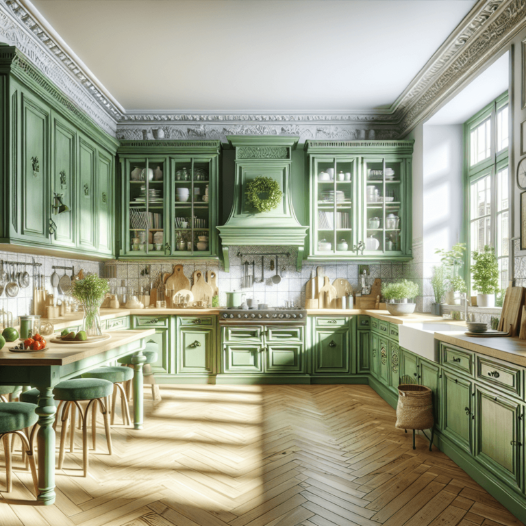 grüne Küche im Shabby Chic Stil-Stuttgart