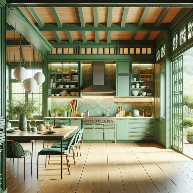 grüne Küche im asiatischen Stil-Stuttgart