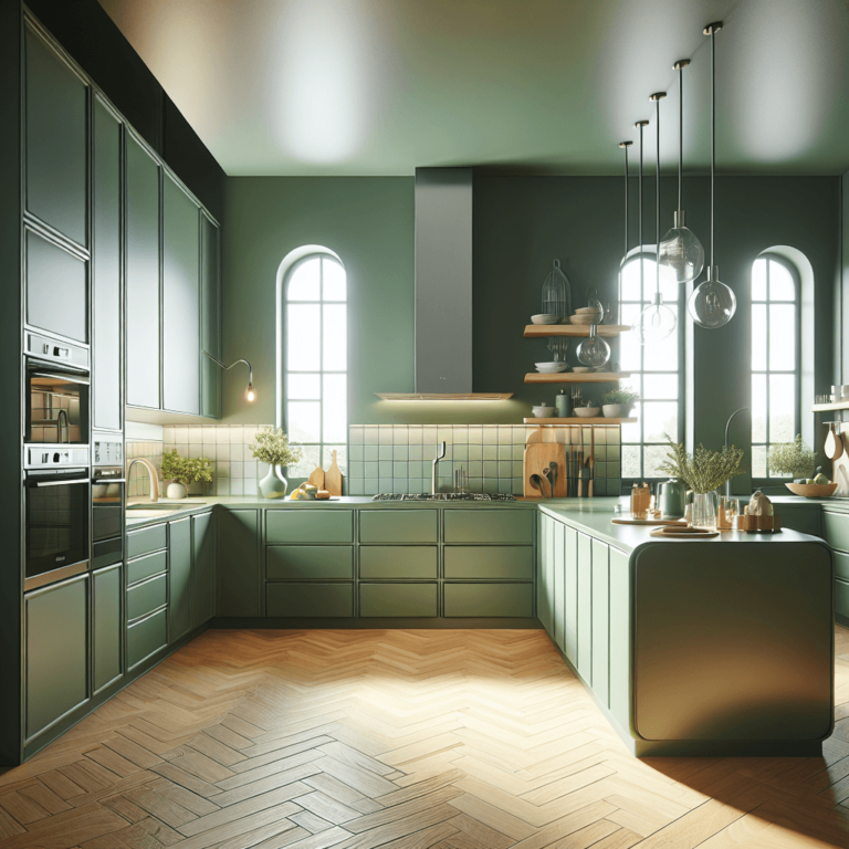 grüne Küche in G-Form-Stuttgart