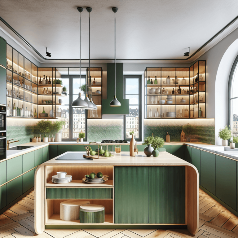grüne Küche in U-Form-Stuttgart