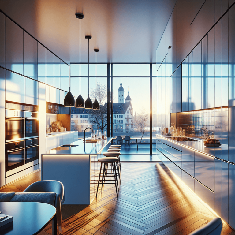 hochglanz einzeilige Küche-Stuttgart