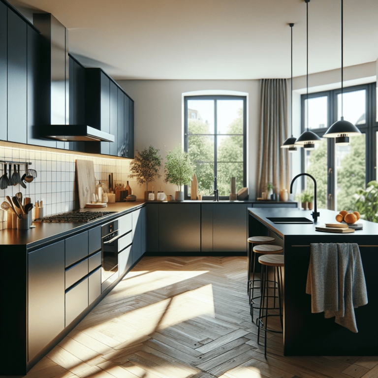 schwarze Anrichte Küche-Stuttgart