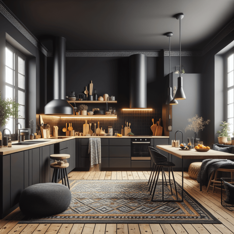 schwarze Boho Style Küche-Stuttgart