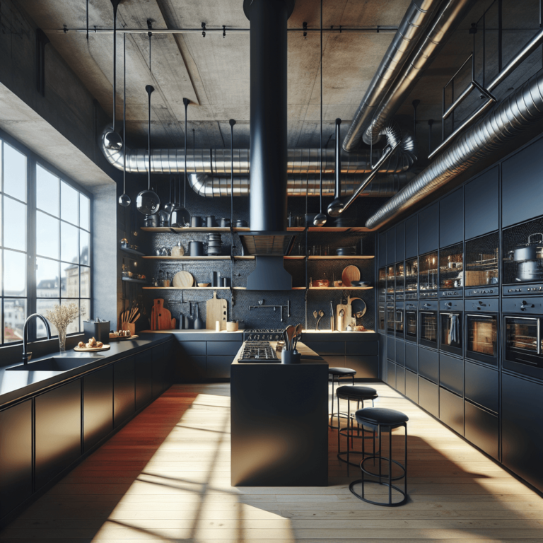 schwarze Industrielle Küche-Stuttgart