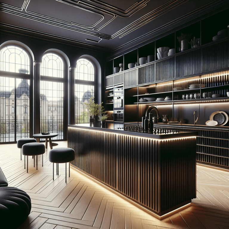schwarze Küche im Art-Deco-Stil-Stuttgart