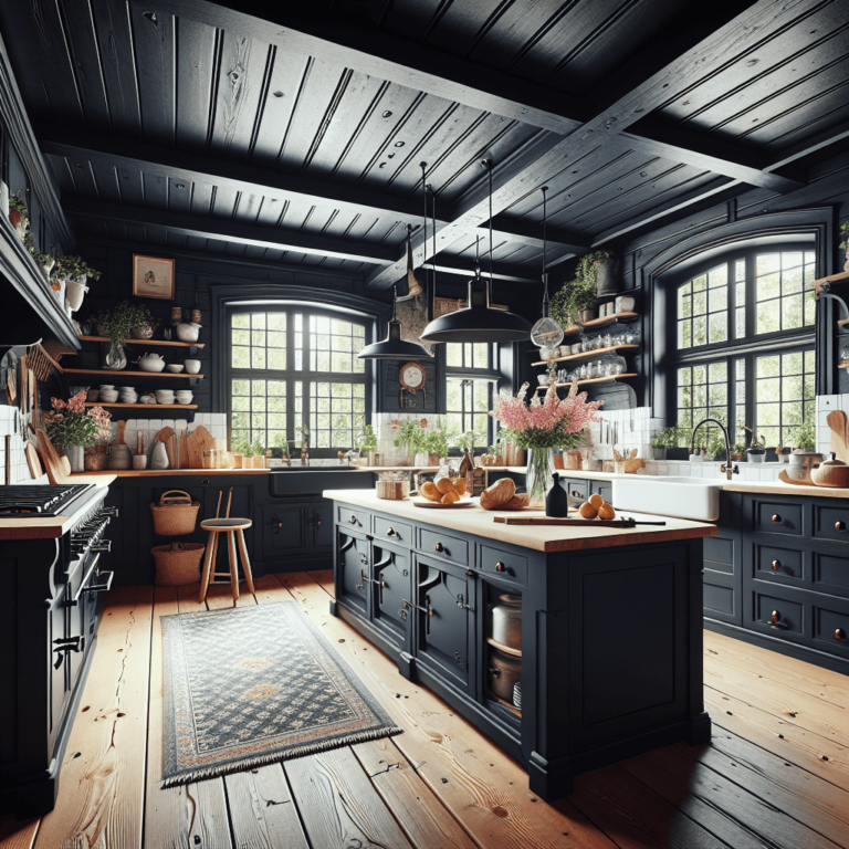 schwarze Küche im Bauernhausstil-Stuttgart