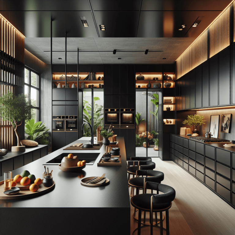 schwarze Küche im asiatischen Stil-Stuttgart
