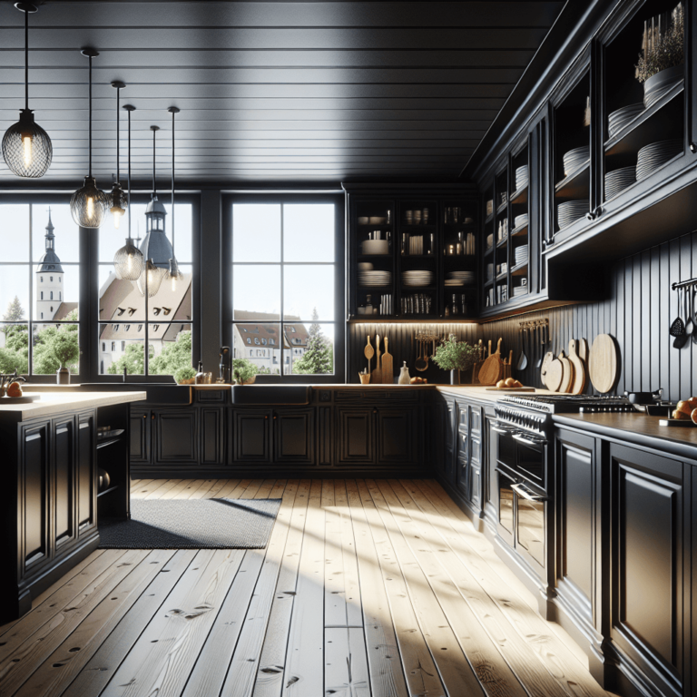 schwarze Landhausküche-Stuttgart