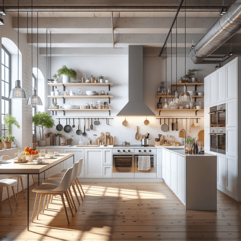 weiße Küche im Loftstil-Stuttgart