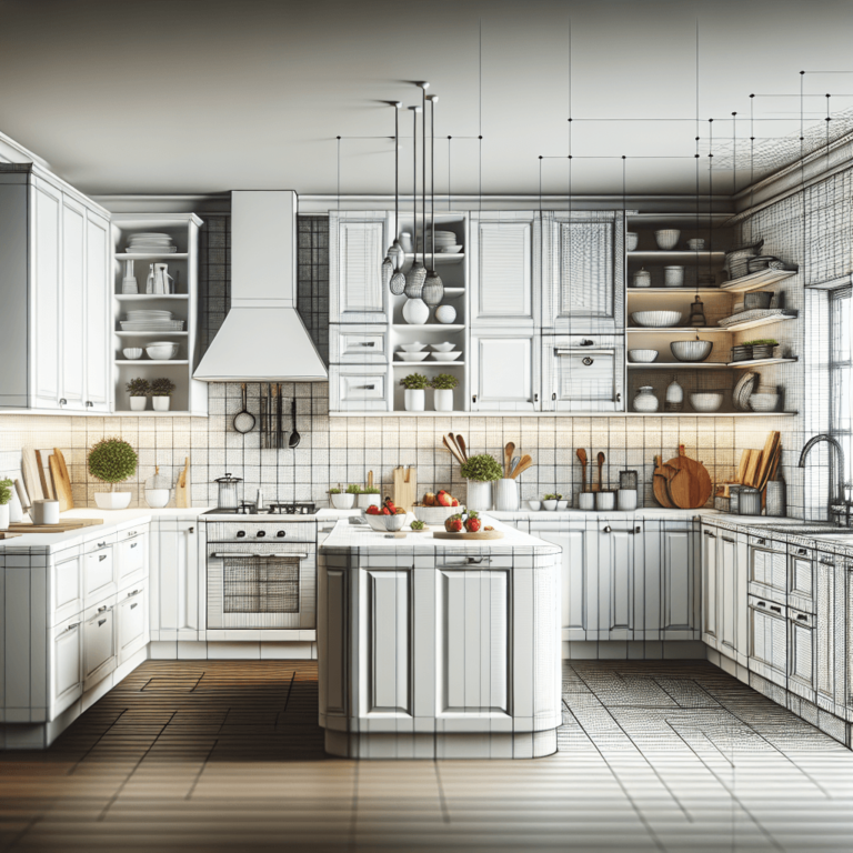 weiße Küche in G-Form-Stuttgart